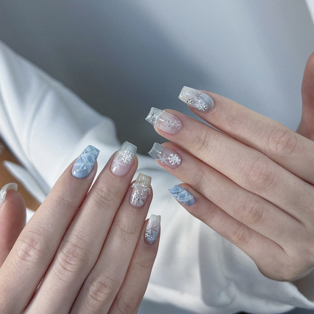 Winter-Themen Press-On Nagelkunst Set