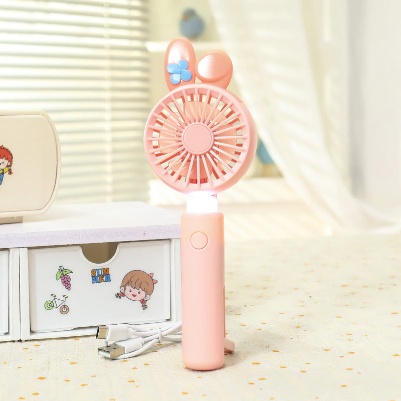Damen Tragbarer Handventilator mit LED-Beleuchtung und süßem Tierdesign Karnz