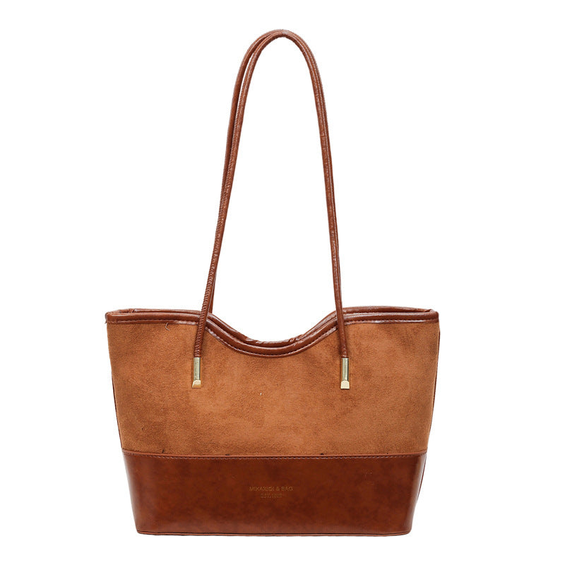 WoStylish Wildleder und Leder Schulter Tote Tasche Karnz