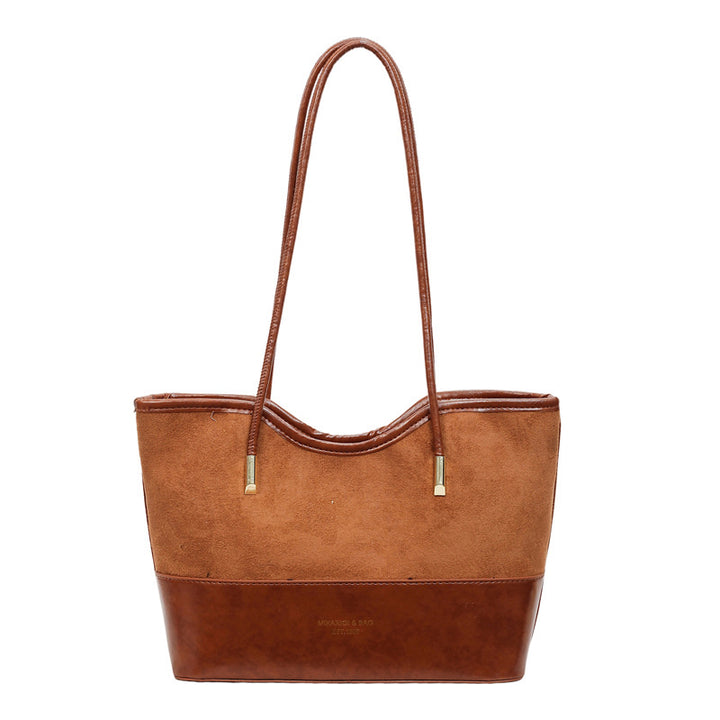 WoStylish Wildleder und Leder Schulter Tote Tasche Karnz