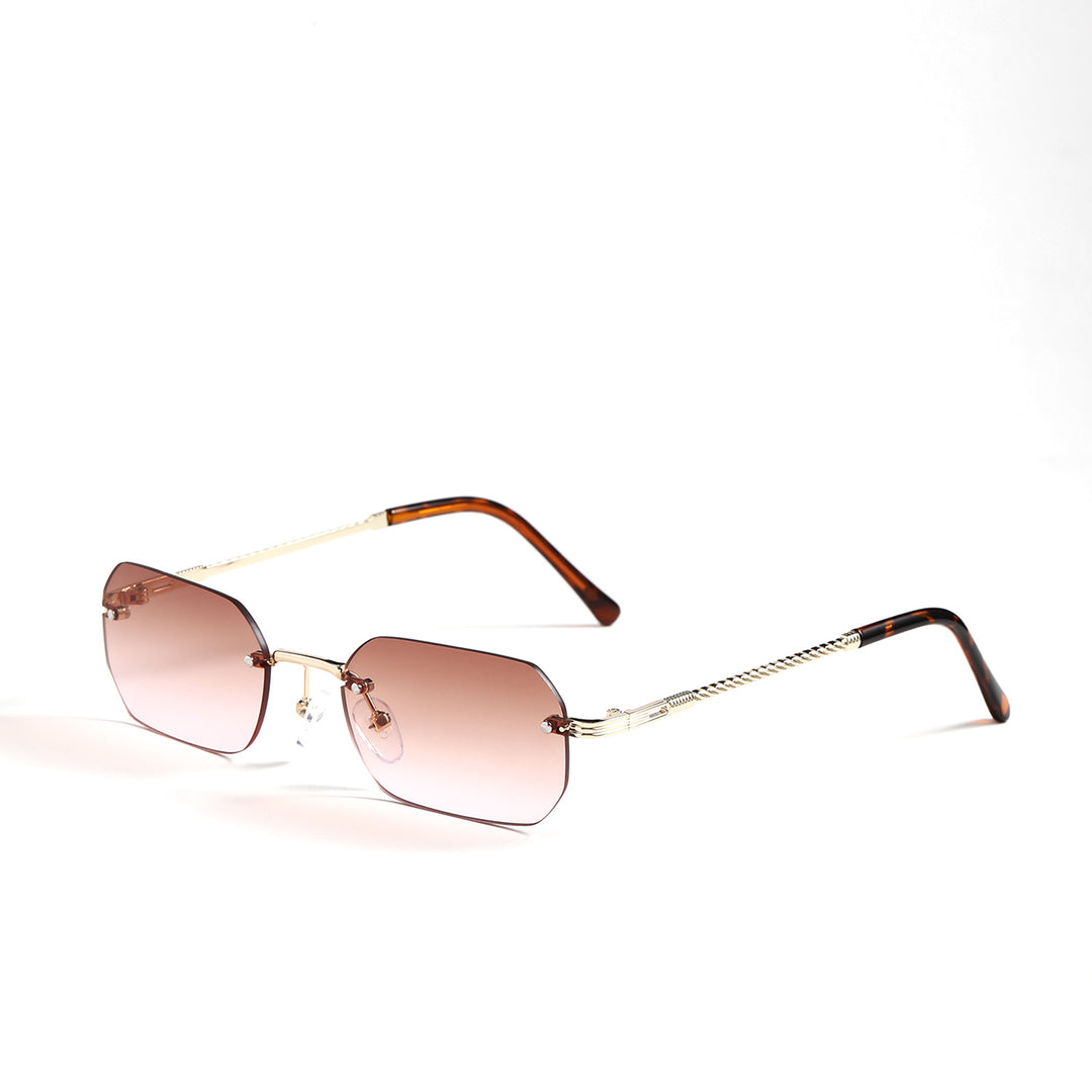 Damen geometrische Sonnenbrille mit filigranem Metallrahmen Karnz
