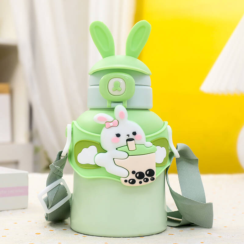 Damen Isolierte Trinkflasche mit buntem Hasenmotiv Karnz