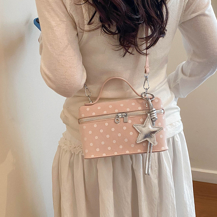 Strukturierte Polka Dot Handtasche
