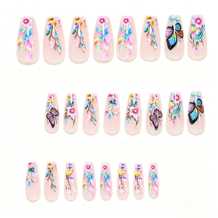 Künstlerisches Schmetterlingsdesign Press-On Nail Set Karnz