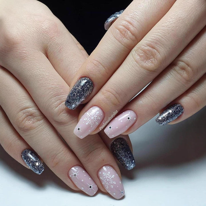 Dekorative florale Press-On Nagelset Karnz