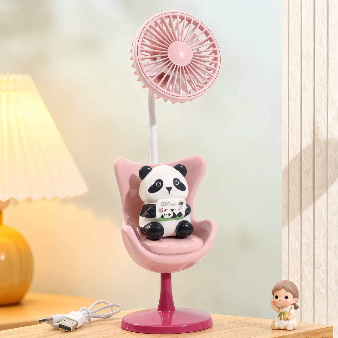 Damen USB Tischventilator mit verspieltem Bärenmotiv und flexibler Neigung Karnz