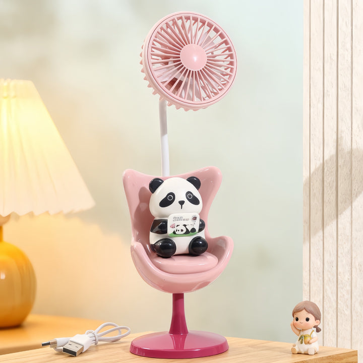 Damen USB Tischventilator mit verspieltem Bärenmotiv und flexibler Neigung Karnz