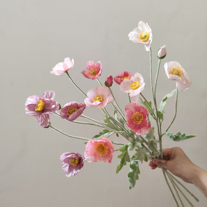 Lebensechter Seiden-Mohnblumenstiel