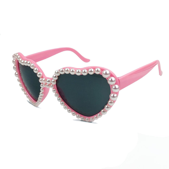Damen Herzförmige Sonnenbrille mit Glitzerstein-Besatz Karnz