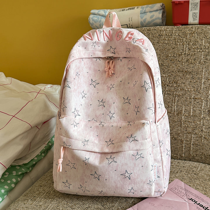 Damen stilvoller Stern-Print Rucksack Karnz