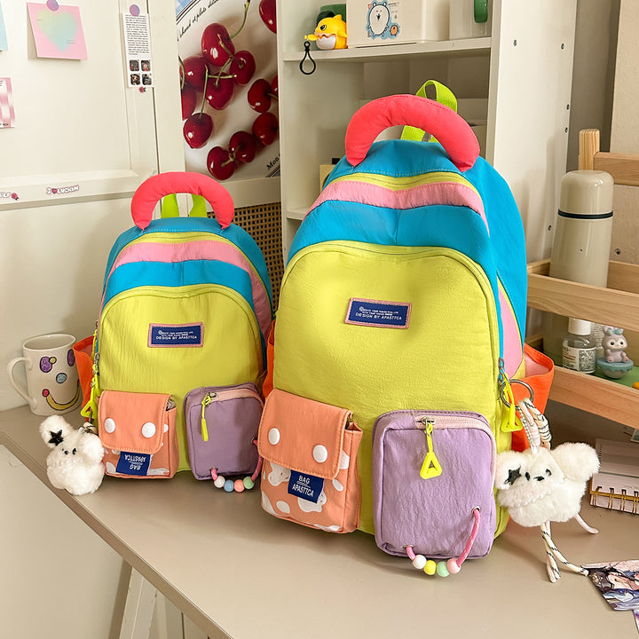 Bunter Mehrfach-Taschen Rucksack