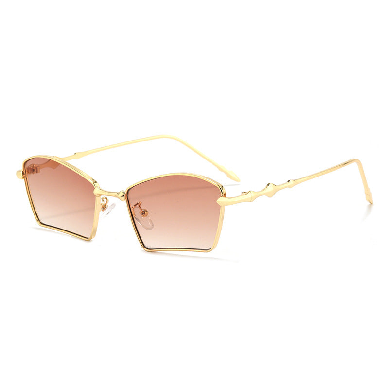 Damen trendige Sonnenbrille mit geometrischem Rahmen und gradienten Gläsern Karnz