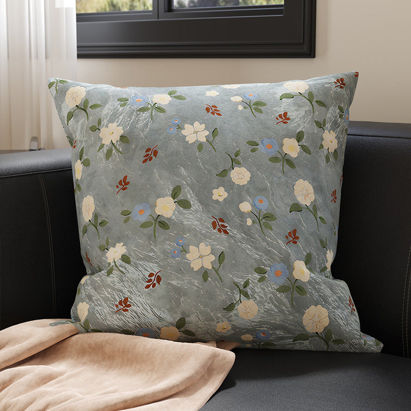 Botanical Microfiber Suede Throw Pillow Cover with Hidden Zipper