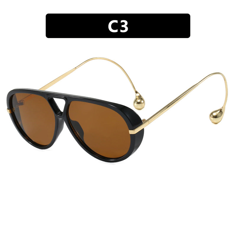 Damen modische Pilotensonnenbrille mit luxuriösem Metallrahmen Karnz