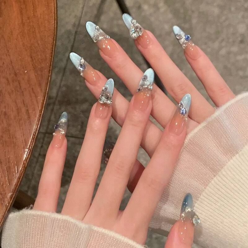 Premium ozean-inspirierte Press-On Nagelerweiterungen Karnz