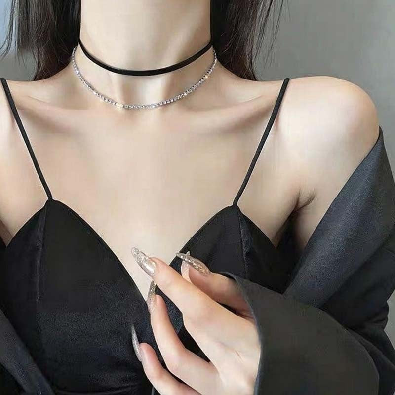 Verstellbare Leder Choker-Halskette Karnz