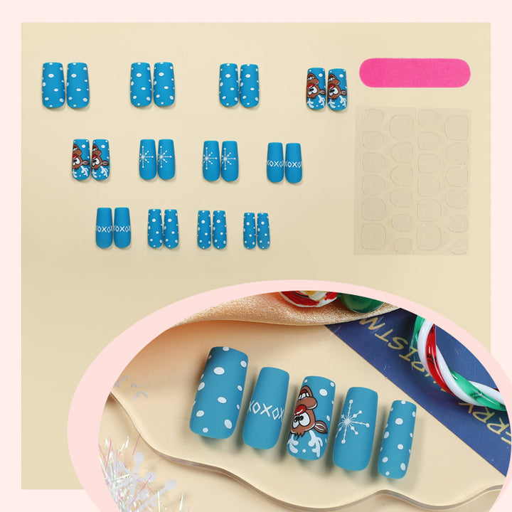 Verspielt dekoriertes Press-On Nail Art Set Karnz