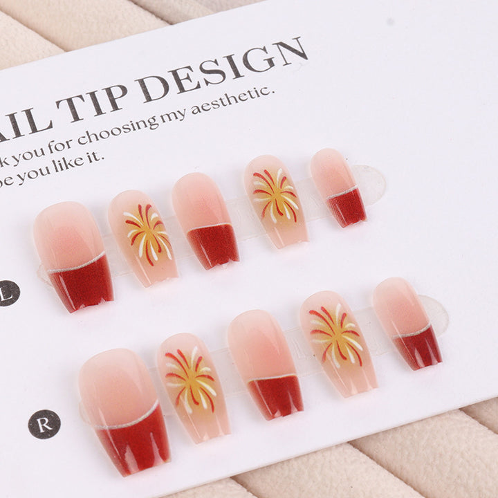 Künstlerisches French Tip Press-On Nagelset
