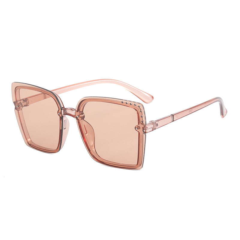 Damen Quadratische Sonnenbrille mit funkelnden Rahmenakzenten Karnz