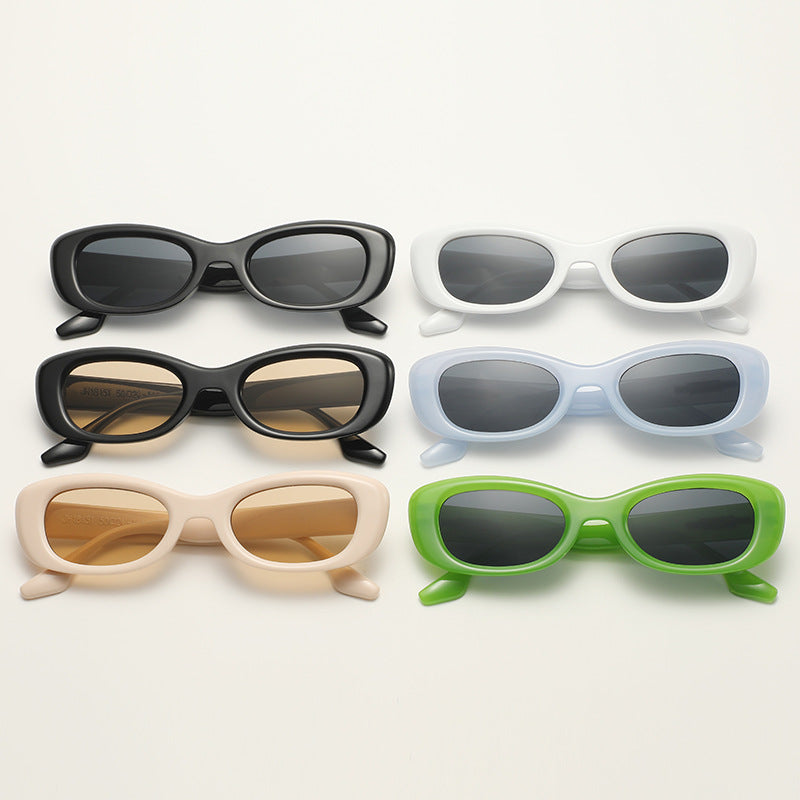 Damen modische Sonnenbrille mit ovaler Rahmenform und UV-Schutz Karnz