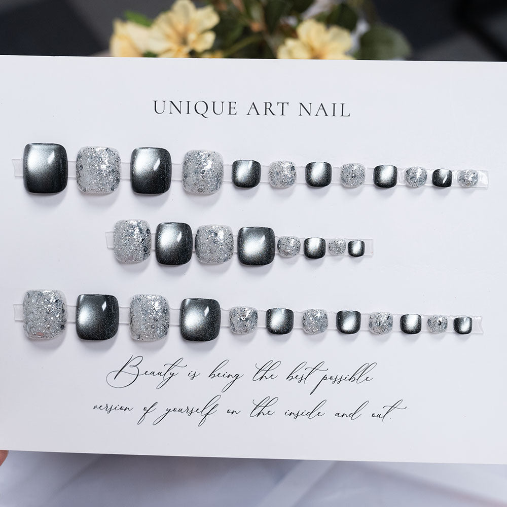 Rhinestone-beschichtete Pediküre Nagelkunst
