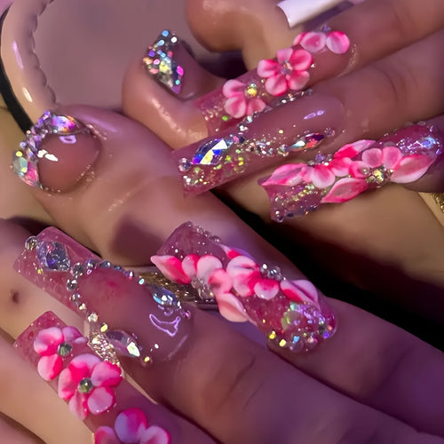 Designer Floral Acryl Nagelkunst Karnz