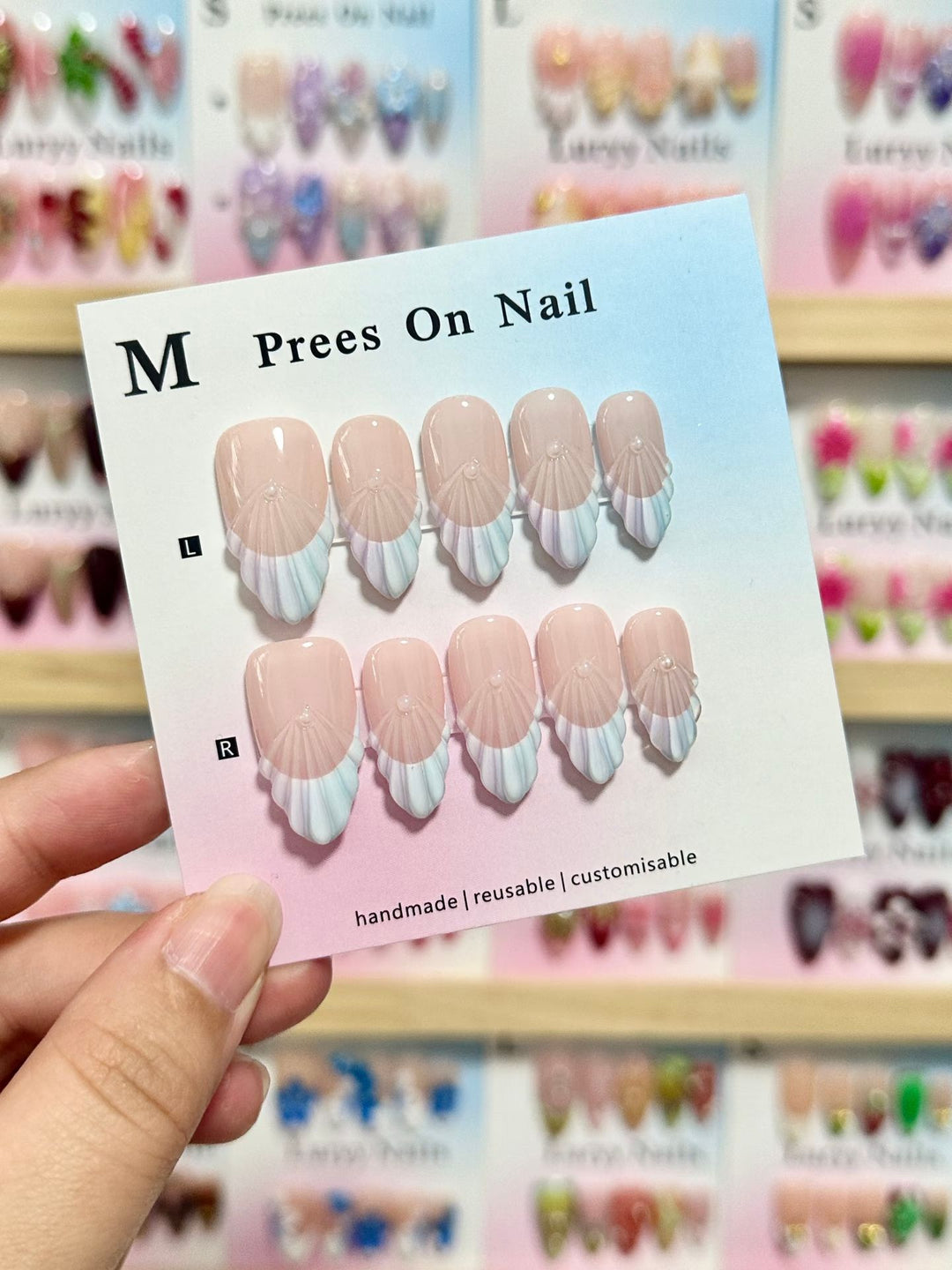 Benutzerdefiniertes handgefertigtes Ombre Press-On Nagelset