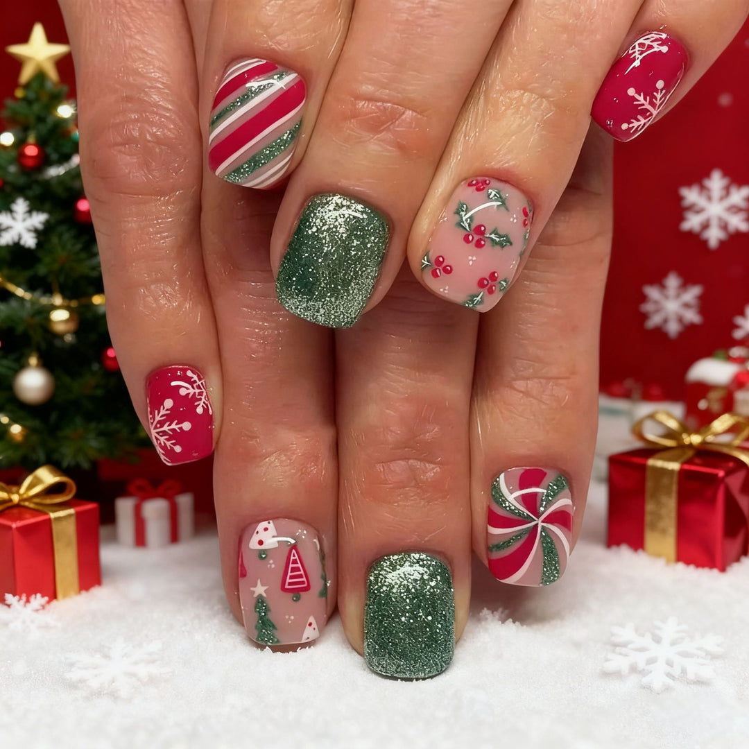 Festliche Feiertags-Themen-Nail Art Karnz