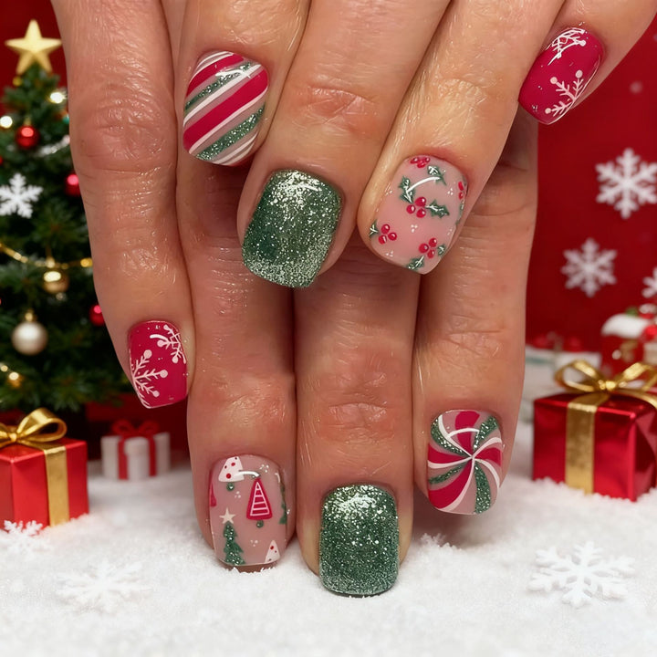 Festliche Feiertags-Themen-Nail Art Karnz