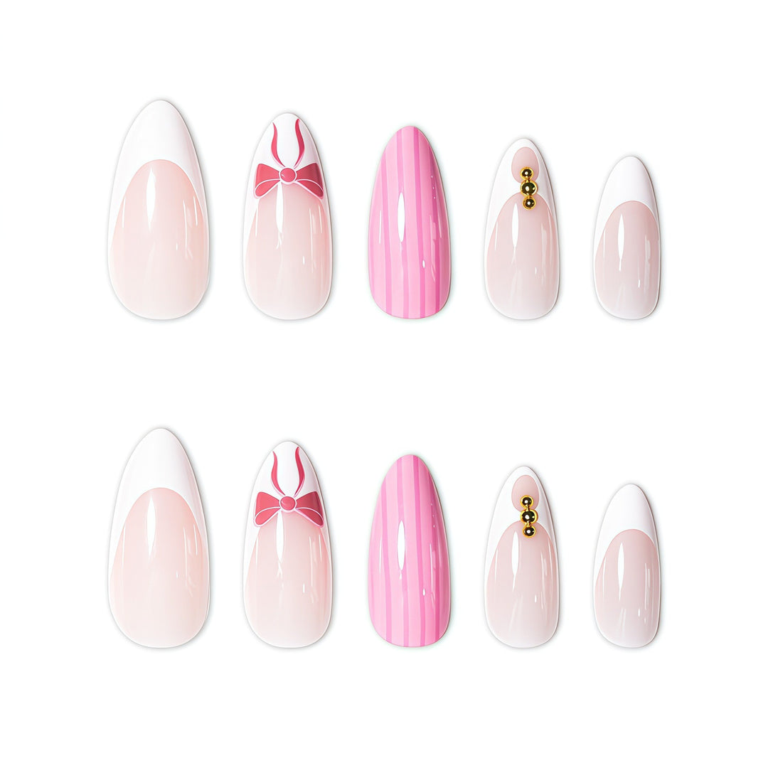 Elegante Stiletto-Nagelkunst-Verstärkungen mit dekorativen Akzenten Karnz