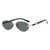 Damen modische ovale Sonnenbrille mit trendigem Metallrahmen Karnz