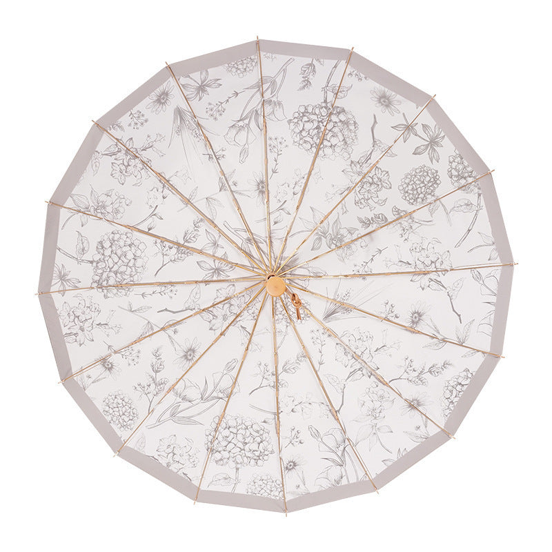 Damen eleganter Parasol mit floralen Mustern Karnz
