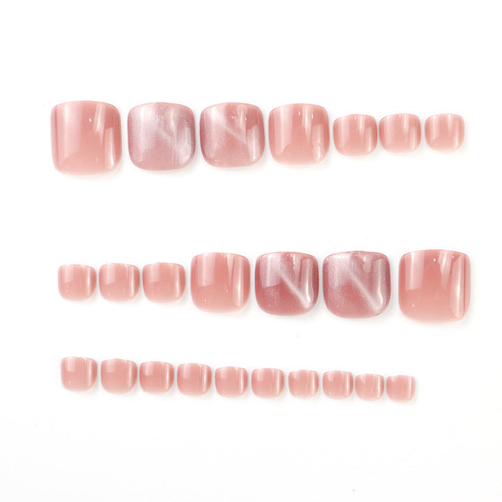 Press-On Zehennagel Kunst Set mit Elegantem Glanz Finish Karnz