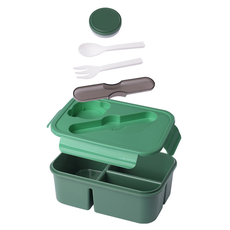 Multifunktionale Bento-Lebensmittelaufbewahrungsbox mit integrierten Utensilien