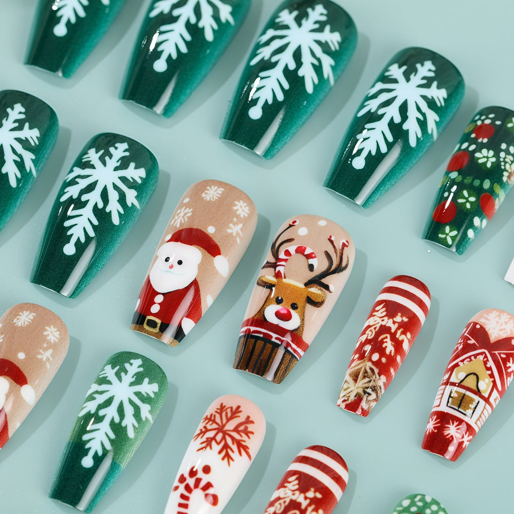 Kunstnägel Set mit festlichen Weihnachtsmotiven Karnz