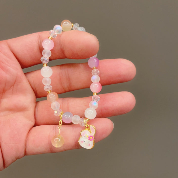 Verspieltes Armband mit Bunten Glasperlen und Anhänger Karnz