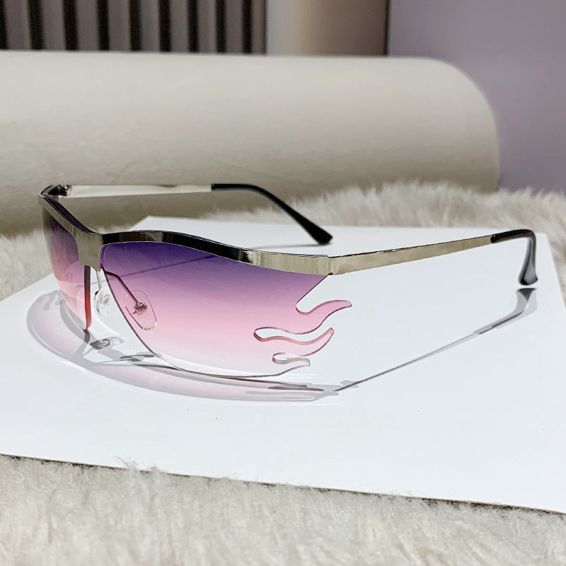 Damen futuristische Sonnenbrille mit elegantem transparente Rahmen Karnz