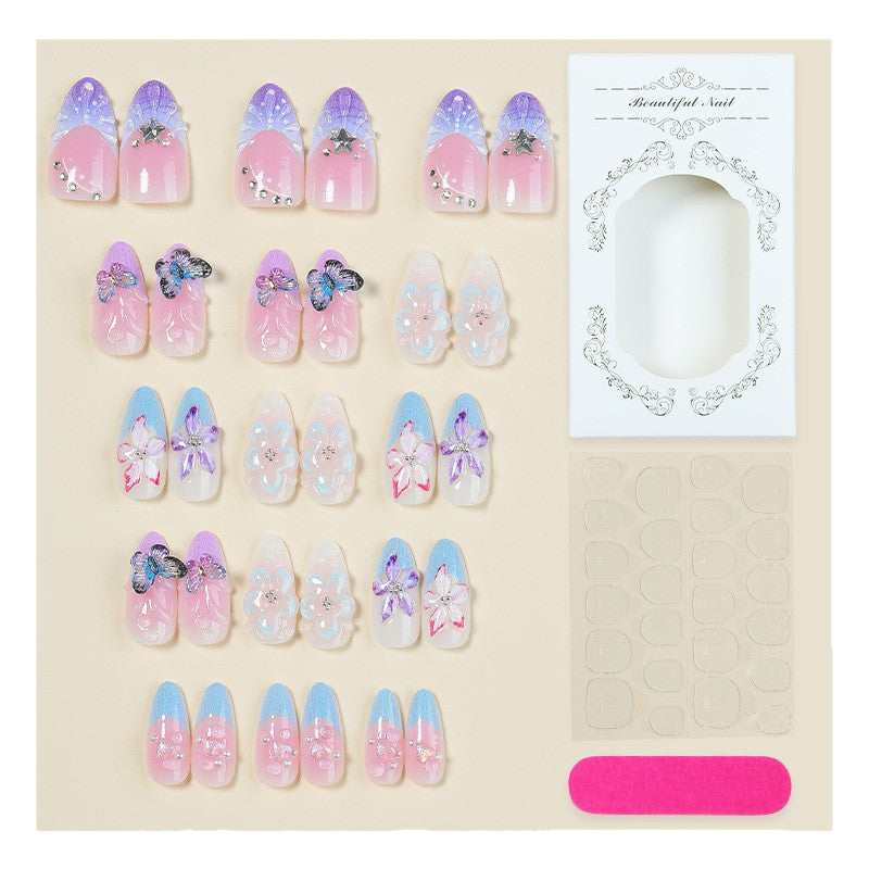 Premium Floral Design Press-On Nail Set Karnz