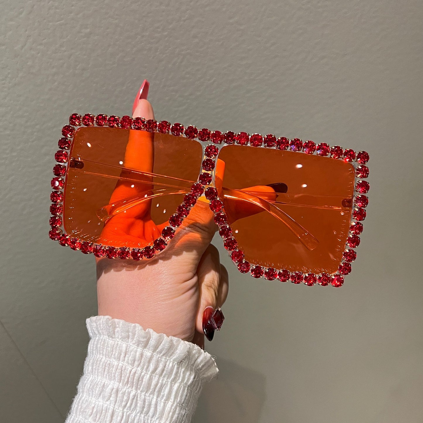 Damen Oversized Sonnenbrille mit funkelndem Strassrahmen Karnz