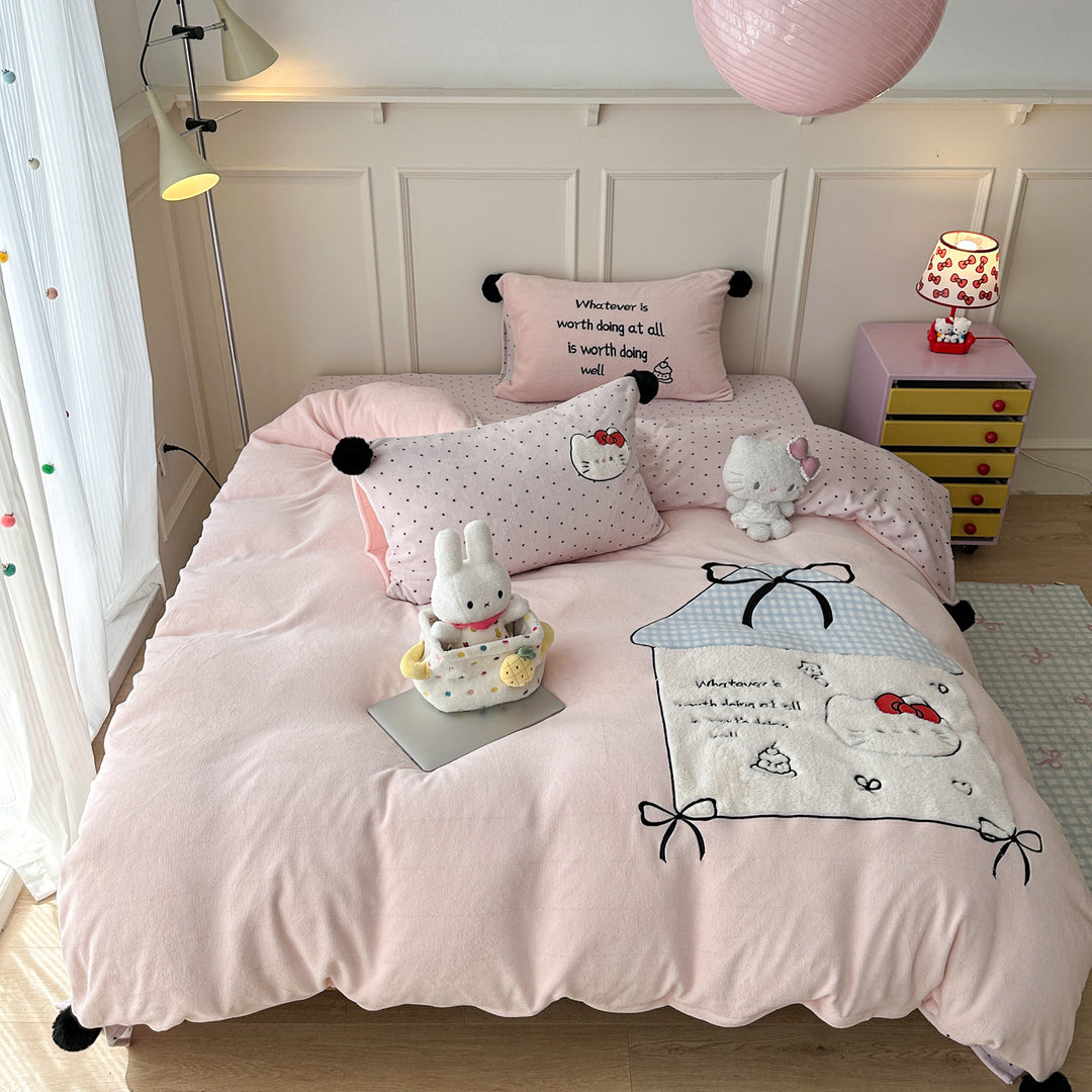 Adorable Katzen-Themen Bettwäsche Set