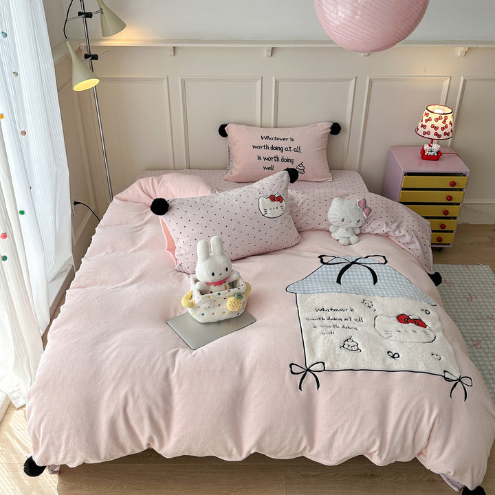 Adorable Katzen-Themen Bettwäsche Set