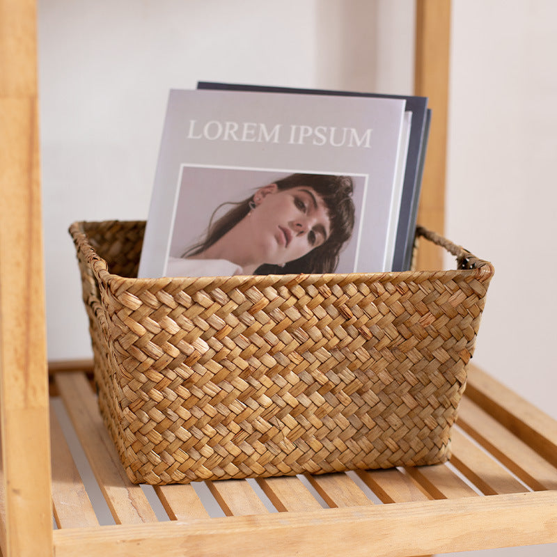 Unisex Aufbewahrungskorb aus handgewebtem Naturmaterial Karnz