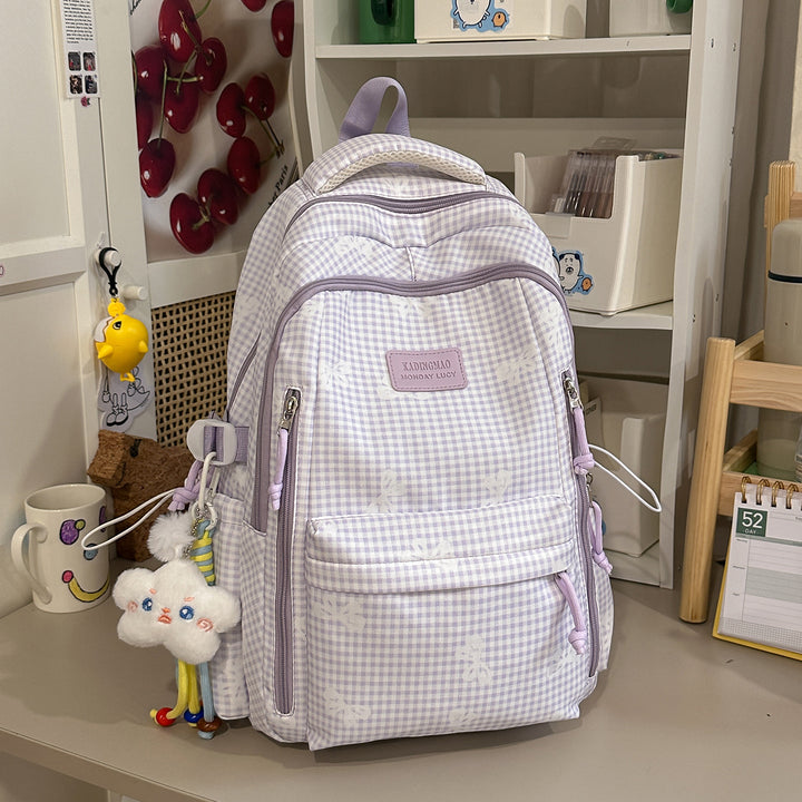 Stilvolle Karierten Druck Legere Rucksack Karnz