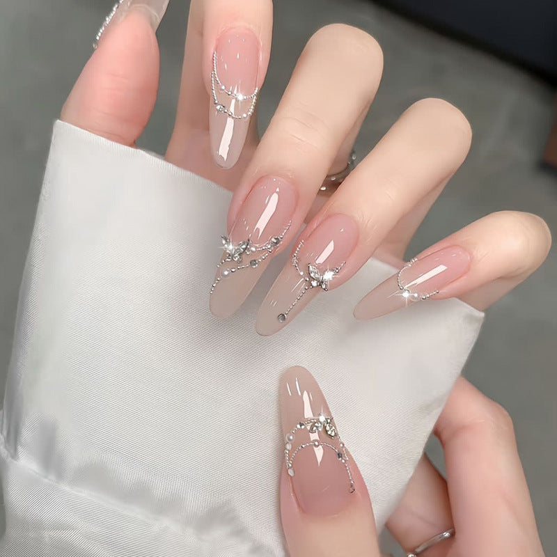 Kristall-Verzierte Press-On Nagelset Karnz
