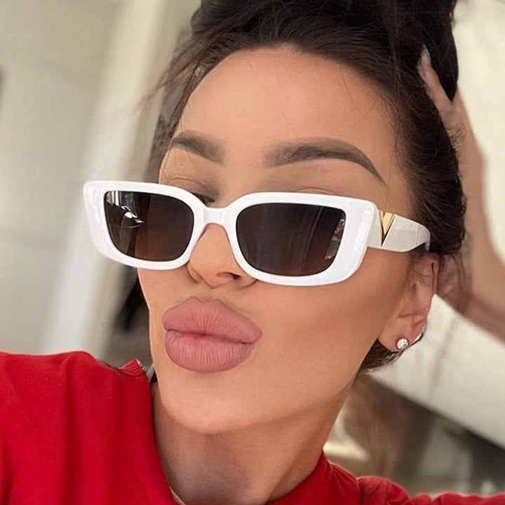Retro-inspirierte geometrische Rahmen-Sonnenbrille Karnz