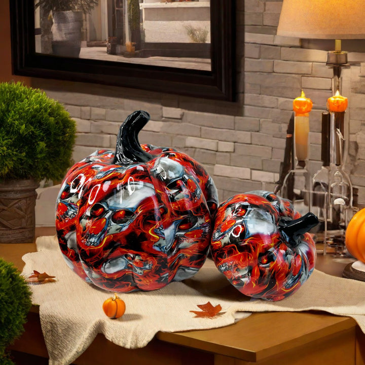 Kunstvolle Halloween Kürbisfigur Karnz