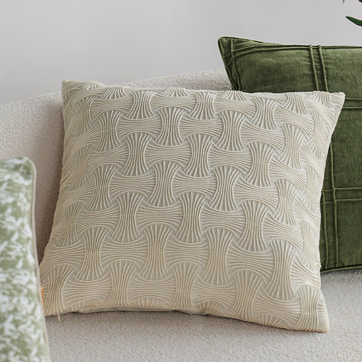 Dekorativer Jacquard-Kissenbezug mit Hahnentrittstruktur Karnz