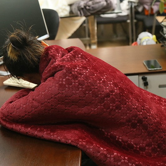 Luxuriöser Fleece Kapuzen-Wickelmantel