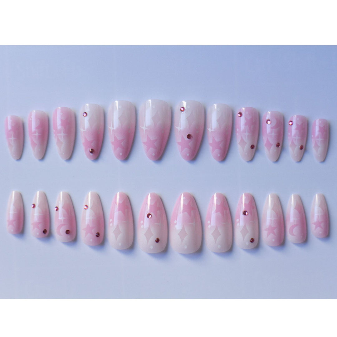 Künstlerisches mit Sternen verziertes Nagelkunst-Set
