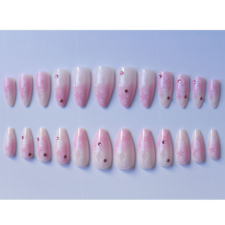 Künstlerisches mit Sternen verziertes Nagelkunst-Set
